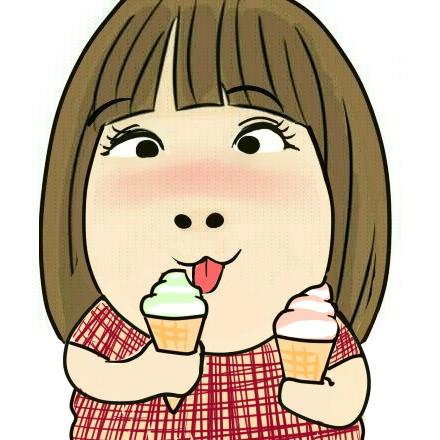 舔着蛋卷奶油的女孩头像