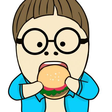 吃汉堡包的男孩头像