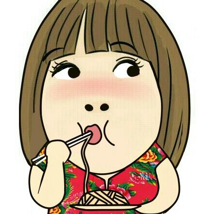 吸着面条的女孩头像
