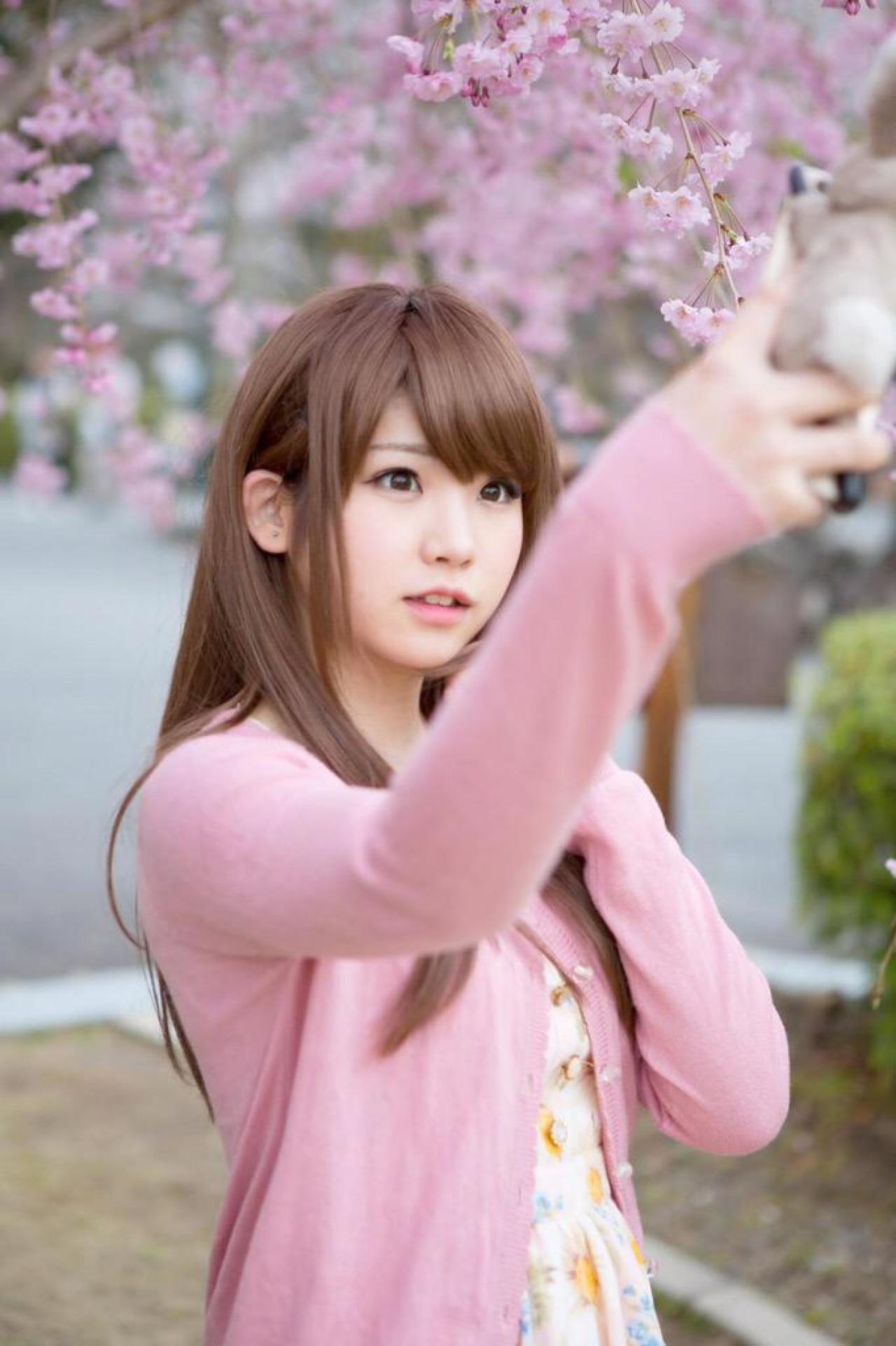 えなこ在樱花中自拍