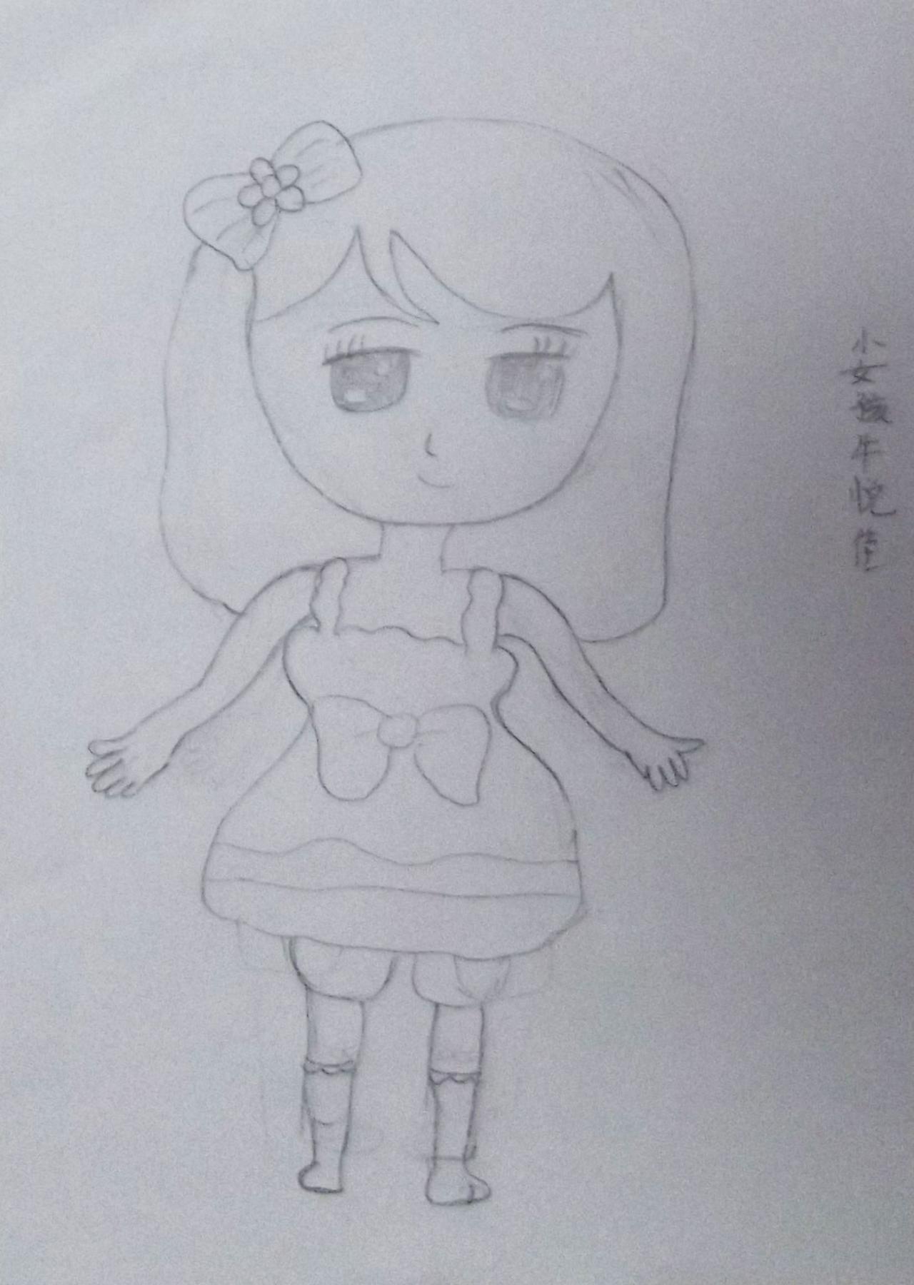 小女孩 牛悦佳画