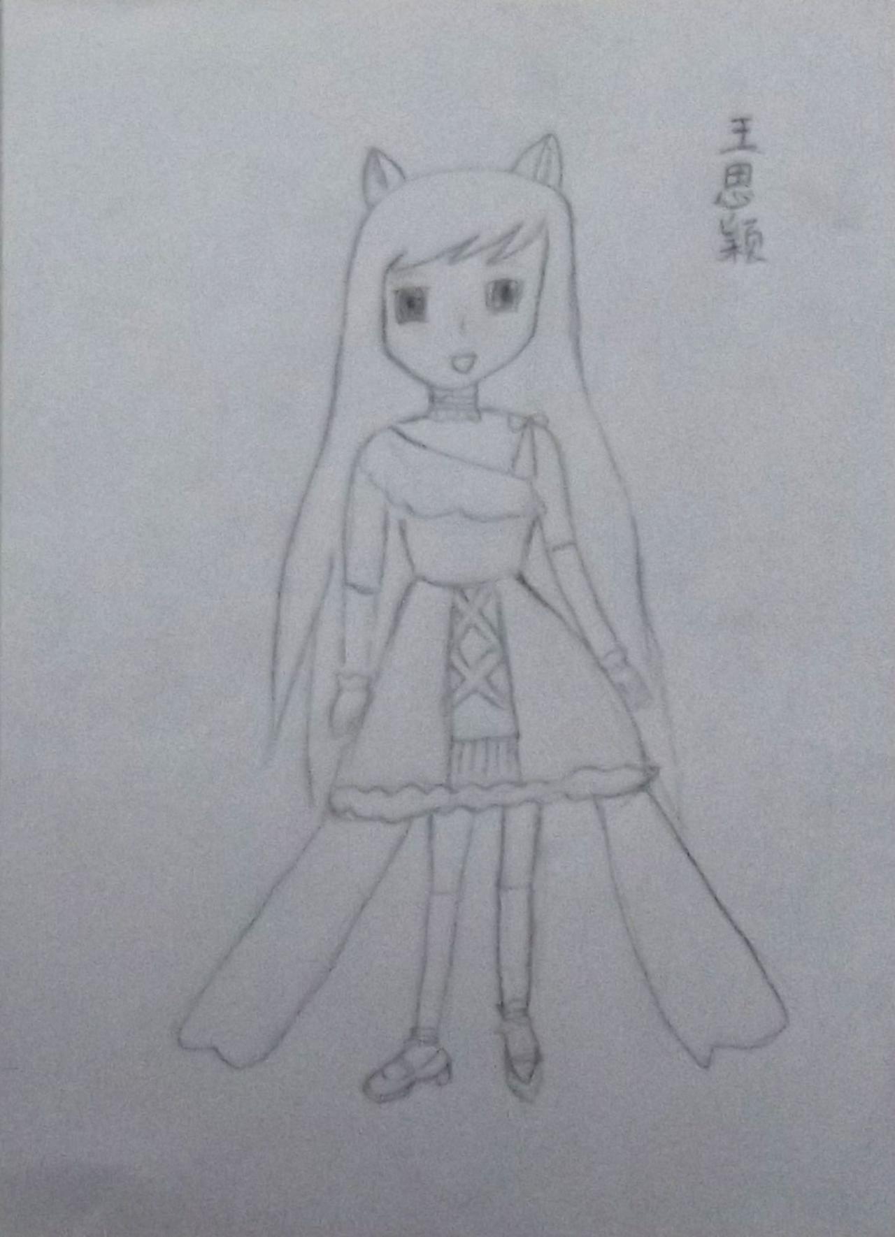 猫耳少女 王思颖画