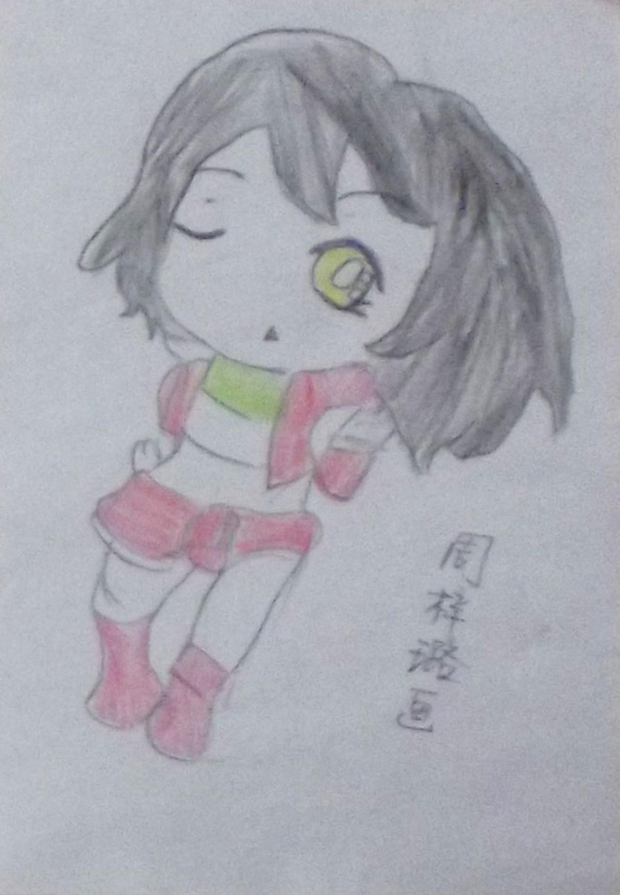 眨眼睛的小女孩 周梓璐画