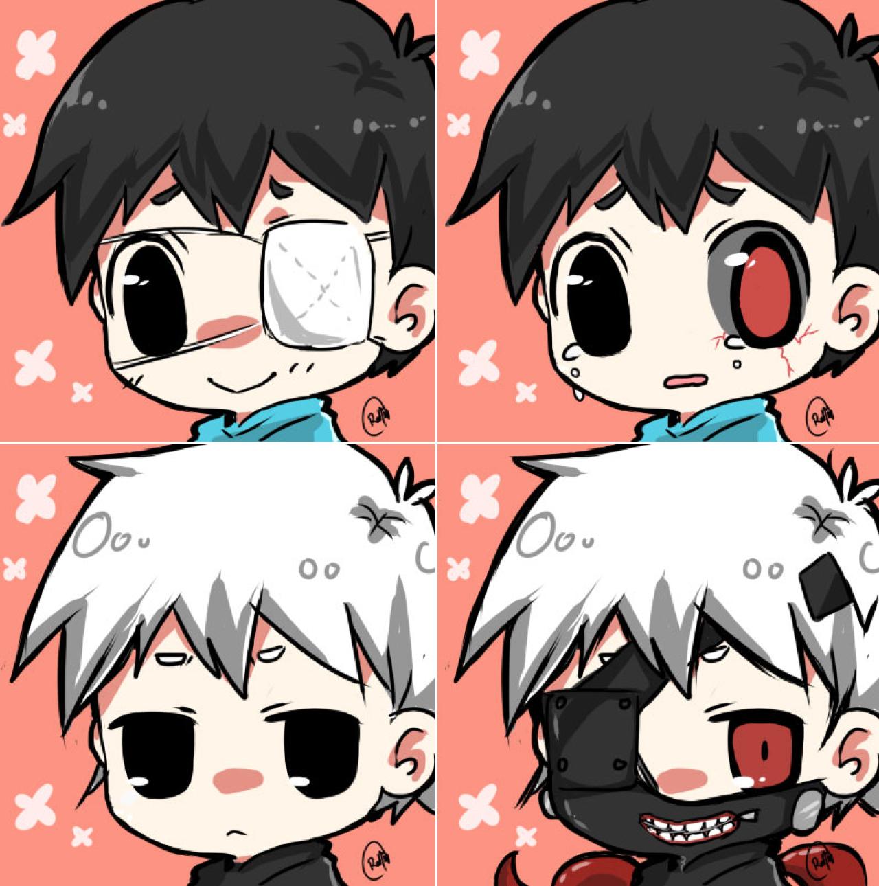 东京食尸鬼金木研四种状态Q版头像 预览图