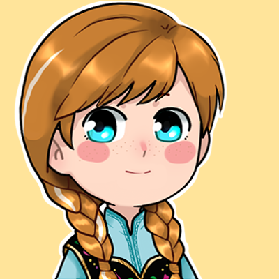 橙色背景的冰雪奇缘安娜头像