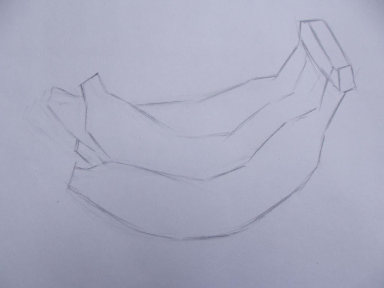 第一步，打出整串香蕉的轮廓