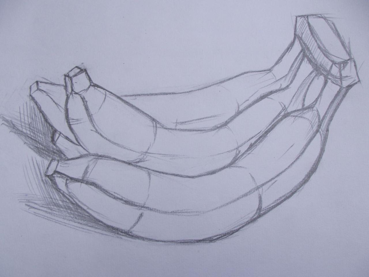 第四步，强化香蕉的明暗交界线