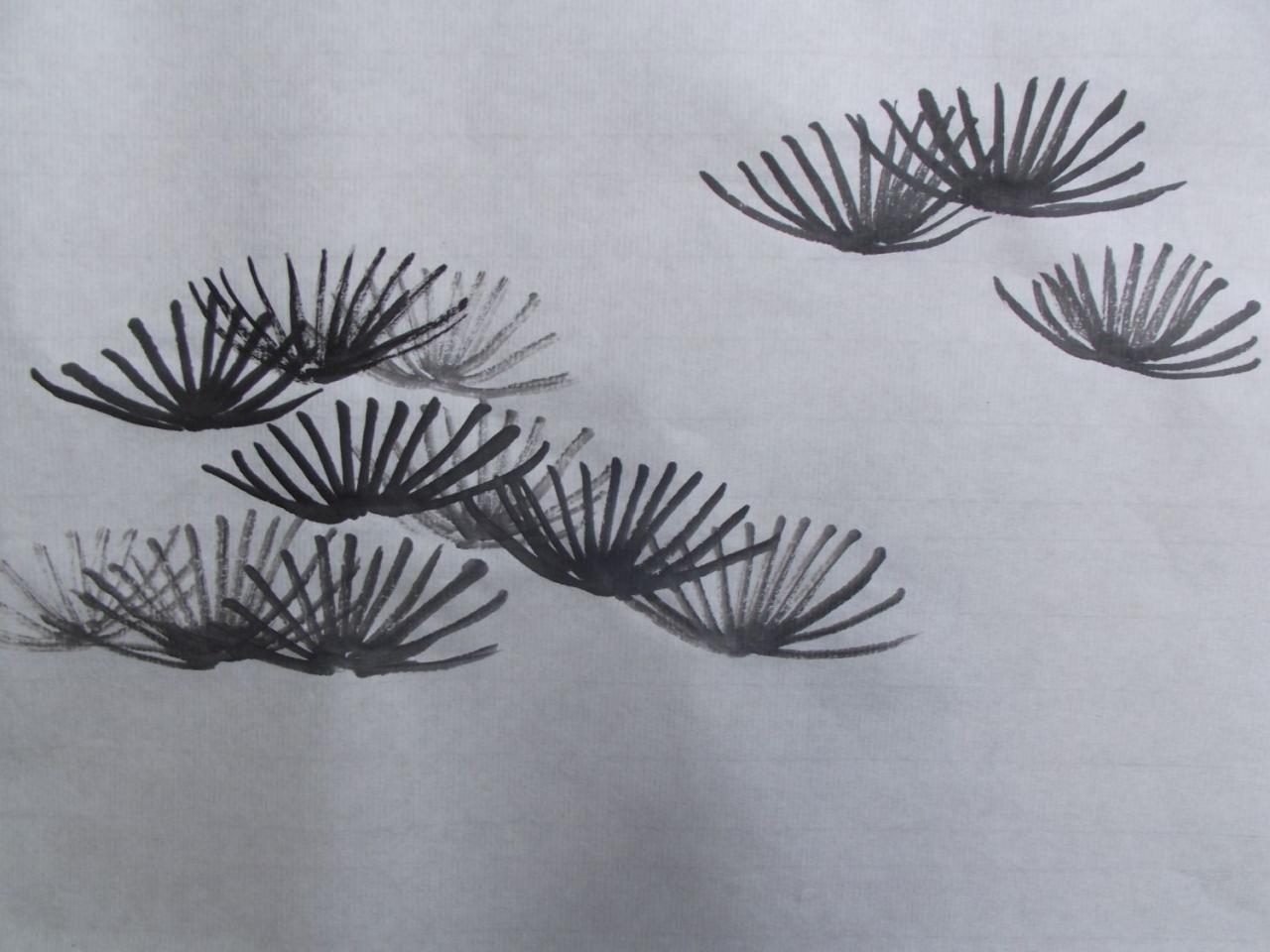 疏密相间的松树叶子单元