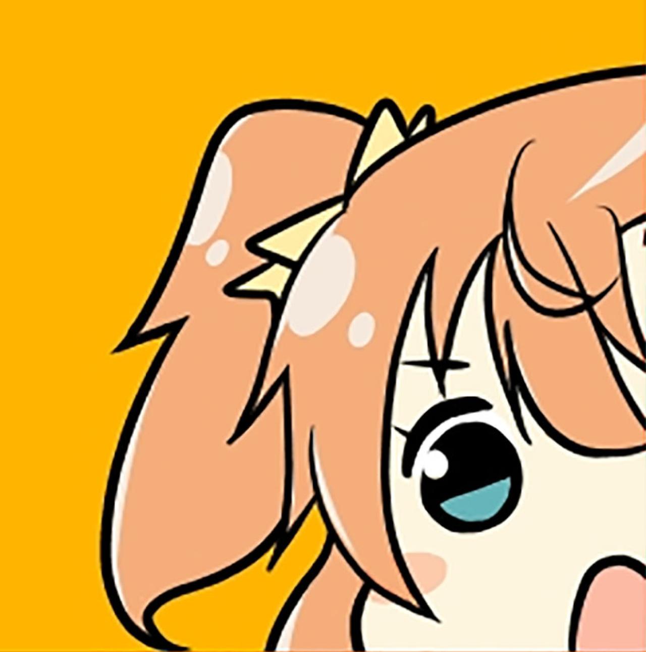 橙色背景半边脸的LoveLive!高坂穗乃果头像