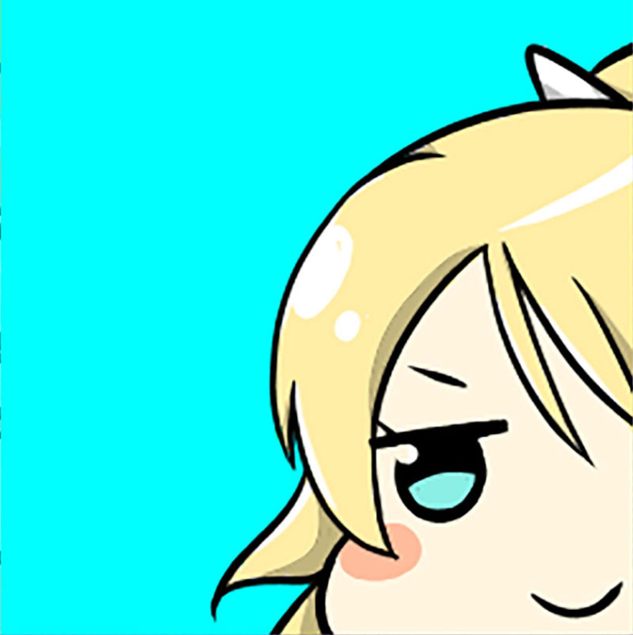 青色背景半边脸的LoveLive!绚濑绘里头像