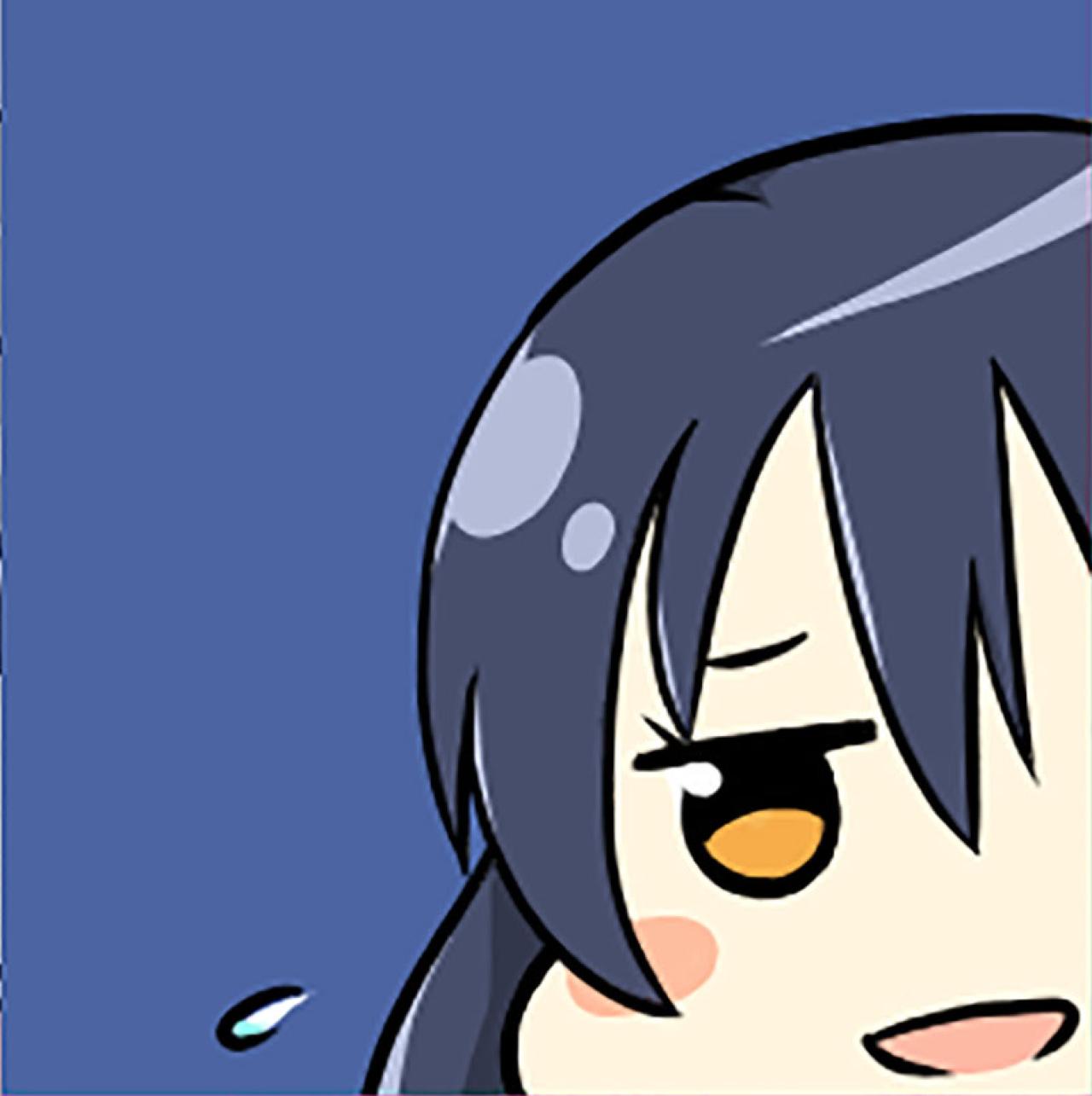 深蓝色背景半边脸的LoveLive!园田海未头像