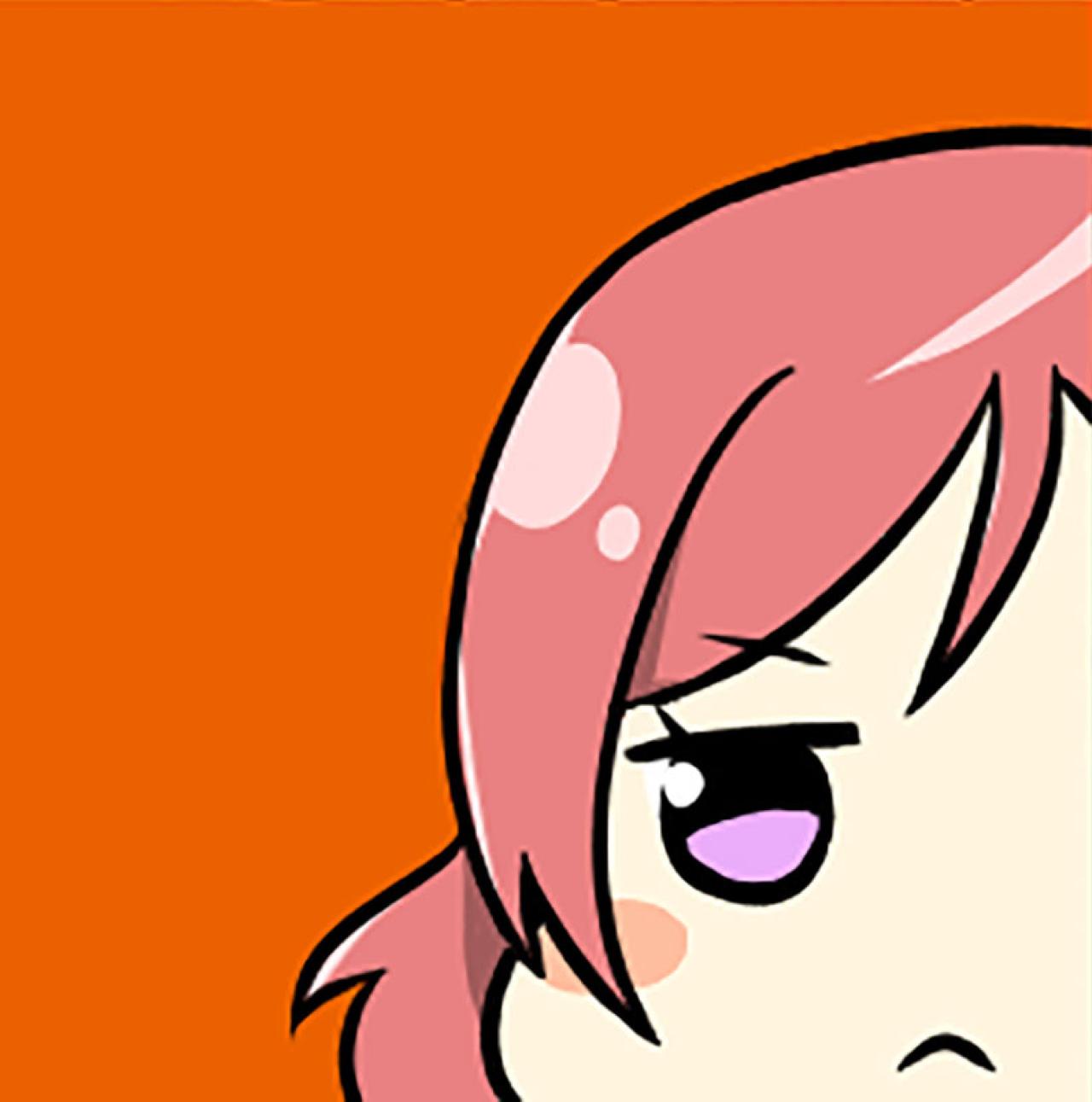 橙色背景半边脸的LoveLive!西木野真姬头像