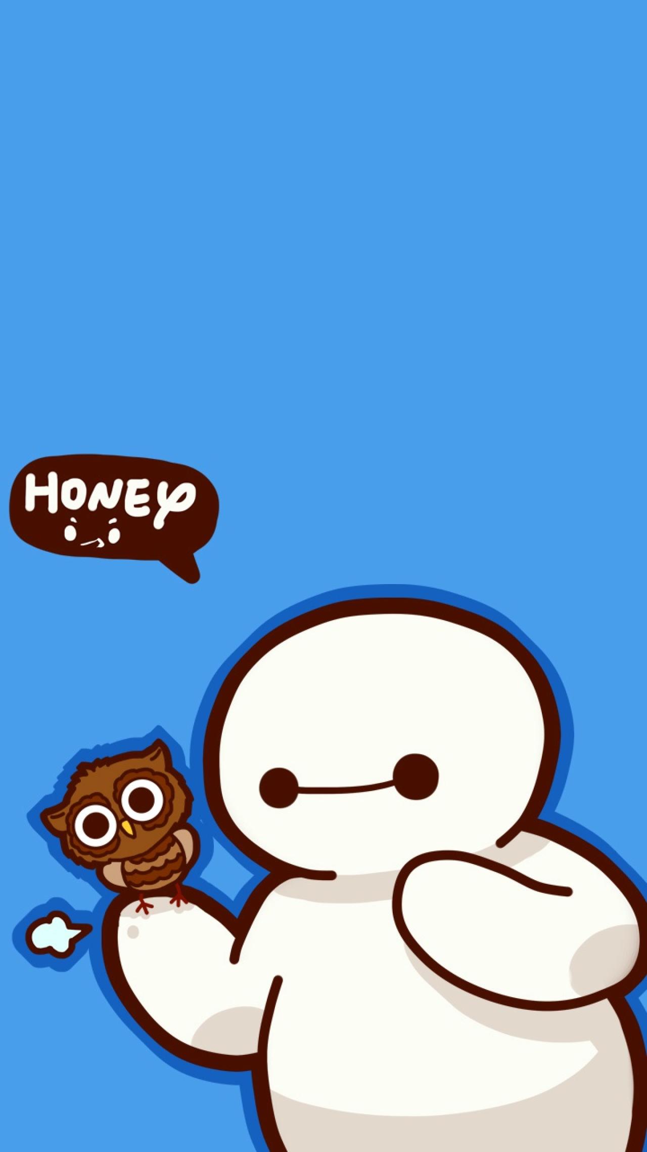 拿着猫头鹰的大白手机壁纸：Honey