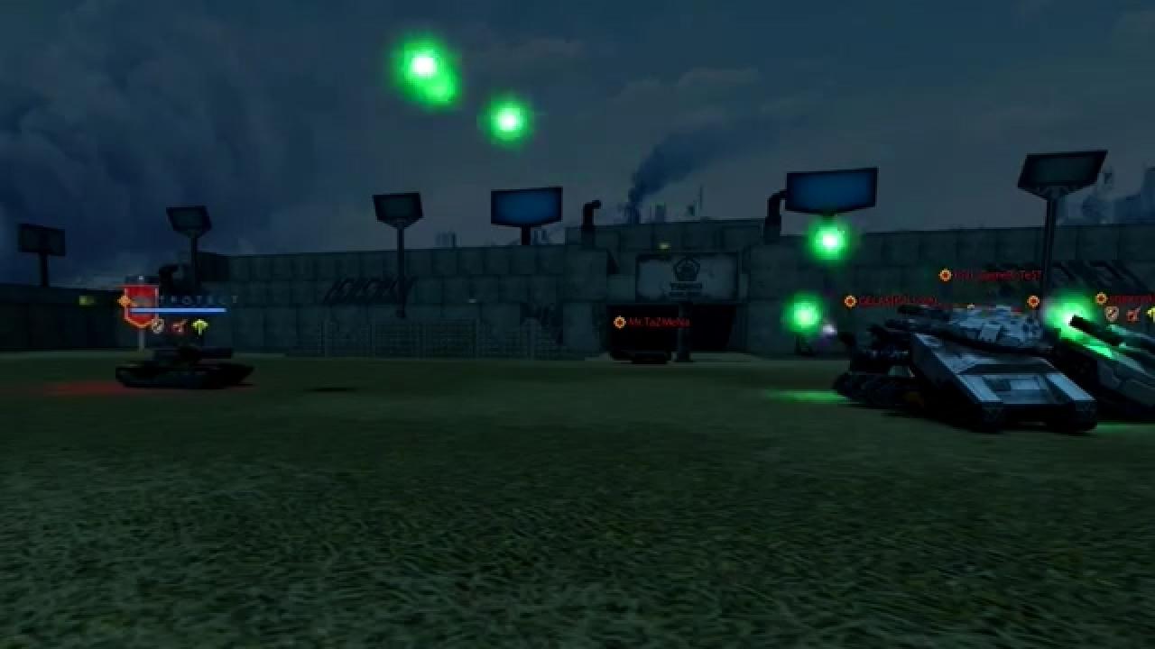 The TT_P_O_T_E_C_T正扛着军旗缓缓而来，朋友们正向空中发射离子