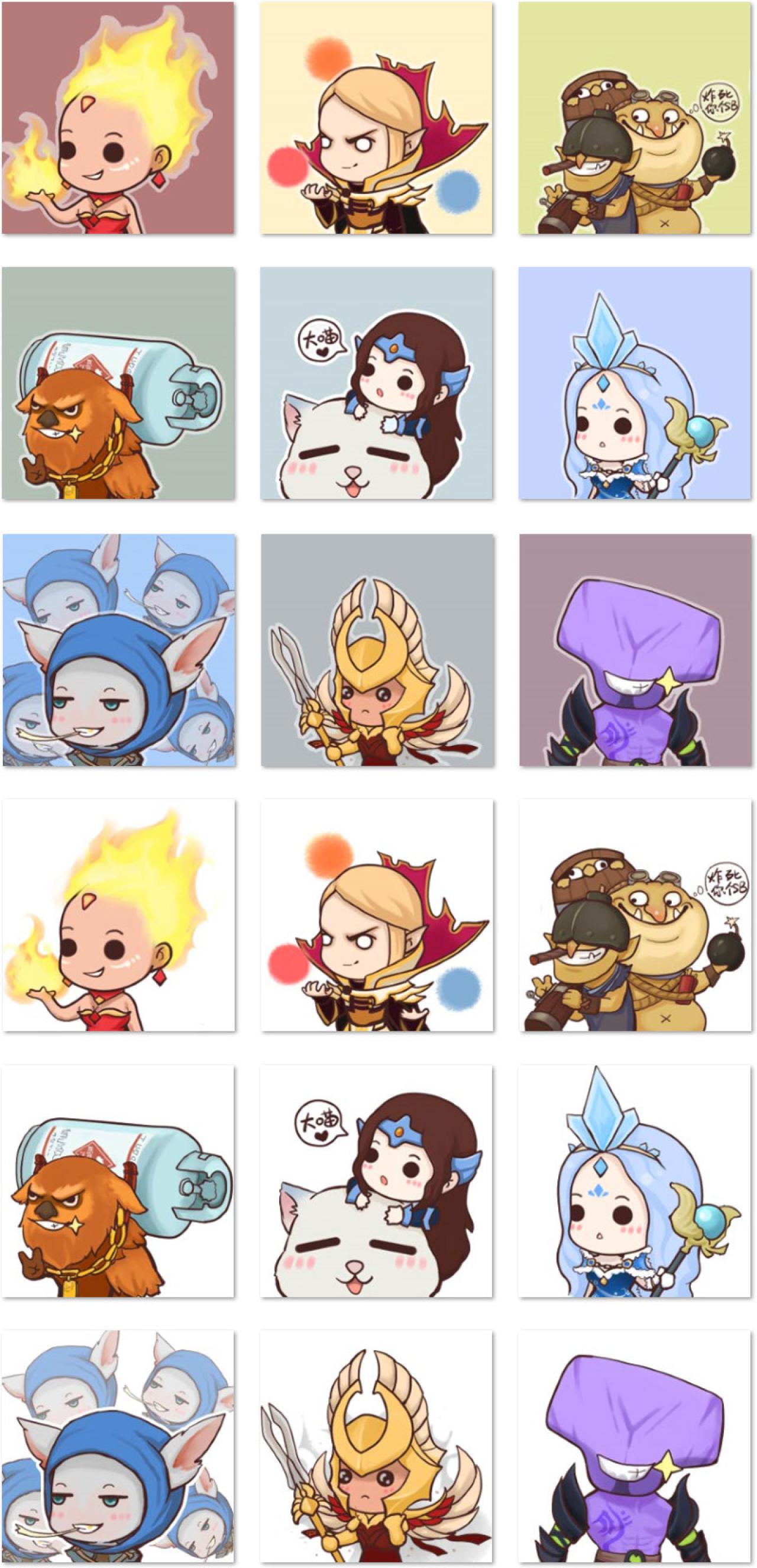 Dota2火女神牛等英雄角色萌头像 预览图 画师小蛋妹作品