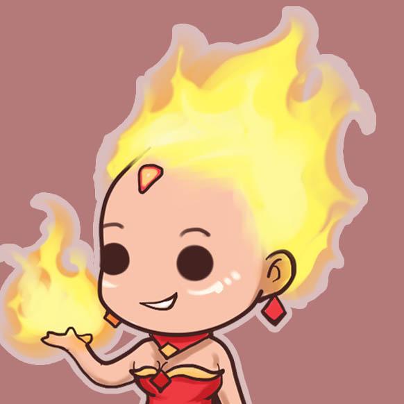 粉色背景的Dota2秀逗魔导士·莉娜火女头像