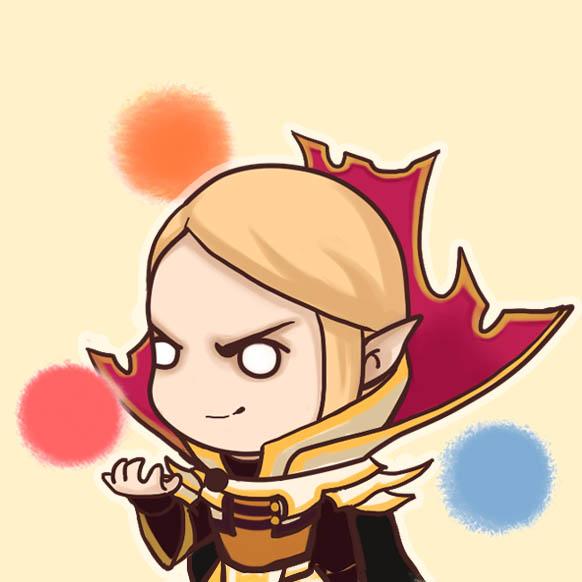 橙色背景的Dota2召唤师·祈求者卡尔头像