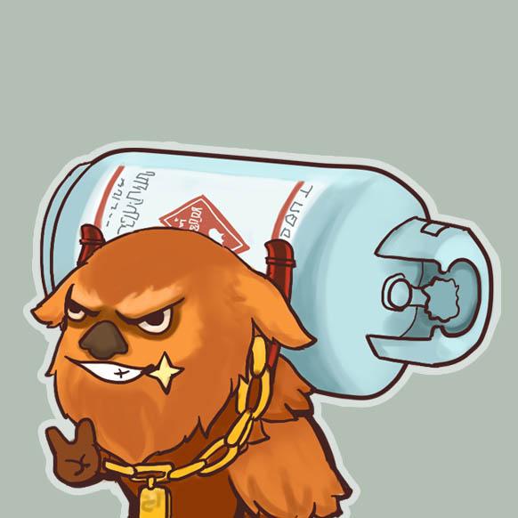 蓝色背景的Dota2撼地神牛·小牛神牛头像