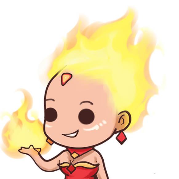 白色背景的Dota2秀逗魔导士·莉娜火女头像