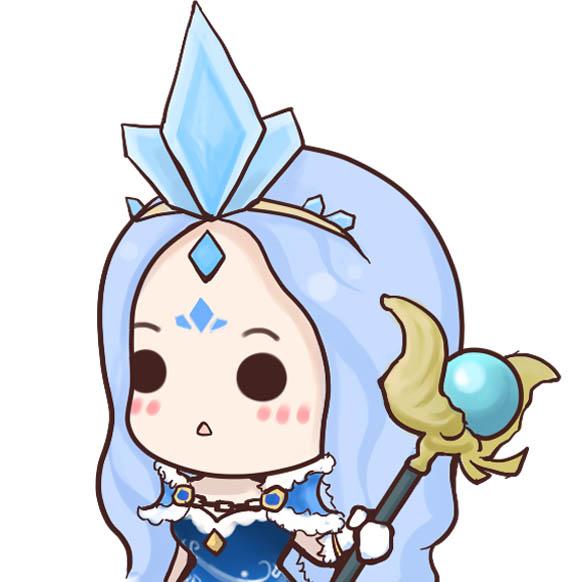 白色背景的Dota2水晶室女·莉莱水女头像