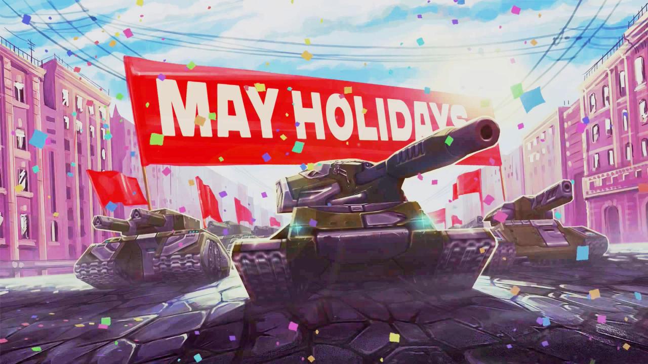 3D坦克五一活动壁纸：猛犸象离子炮、维京镭射炮和泰坦重甲激光炮