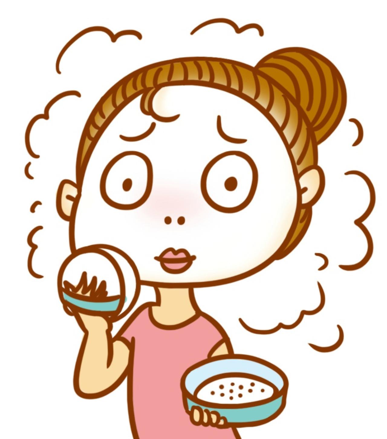 散粉定妆的女孩头像