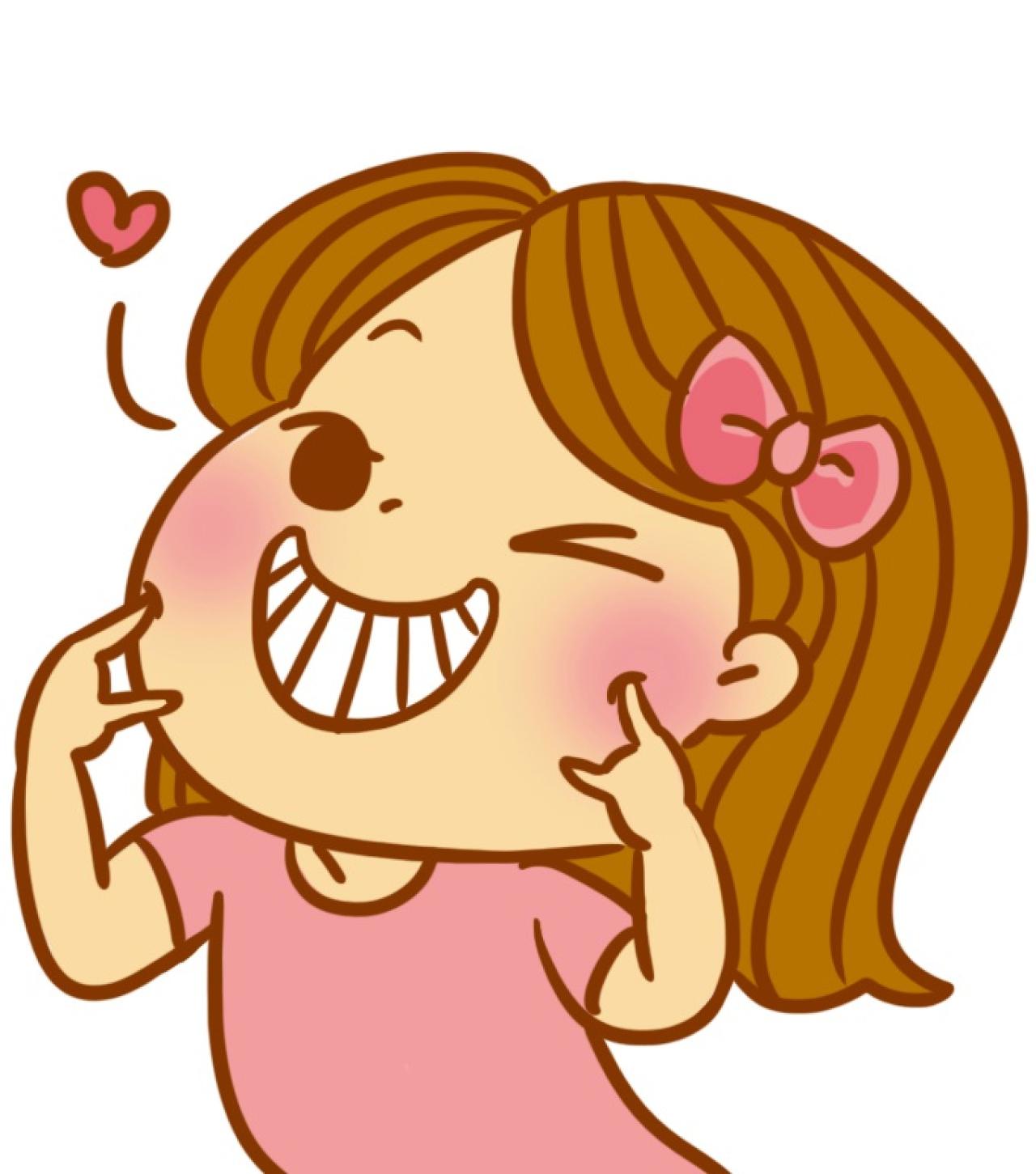 涂腮红的女孩头像