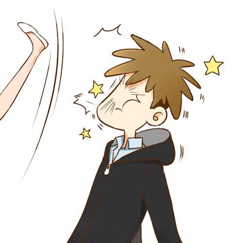 情侣头像男用：被女友踢脸的受气包头像