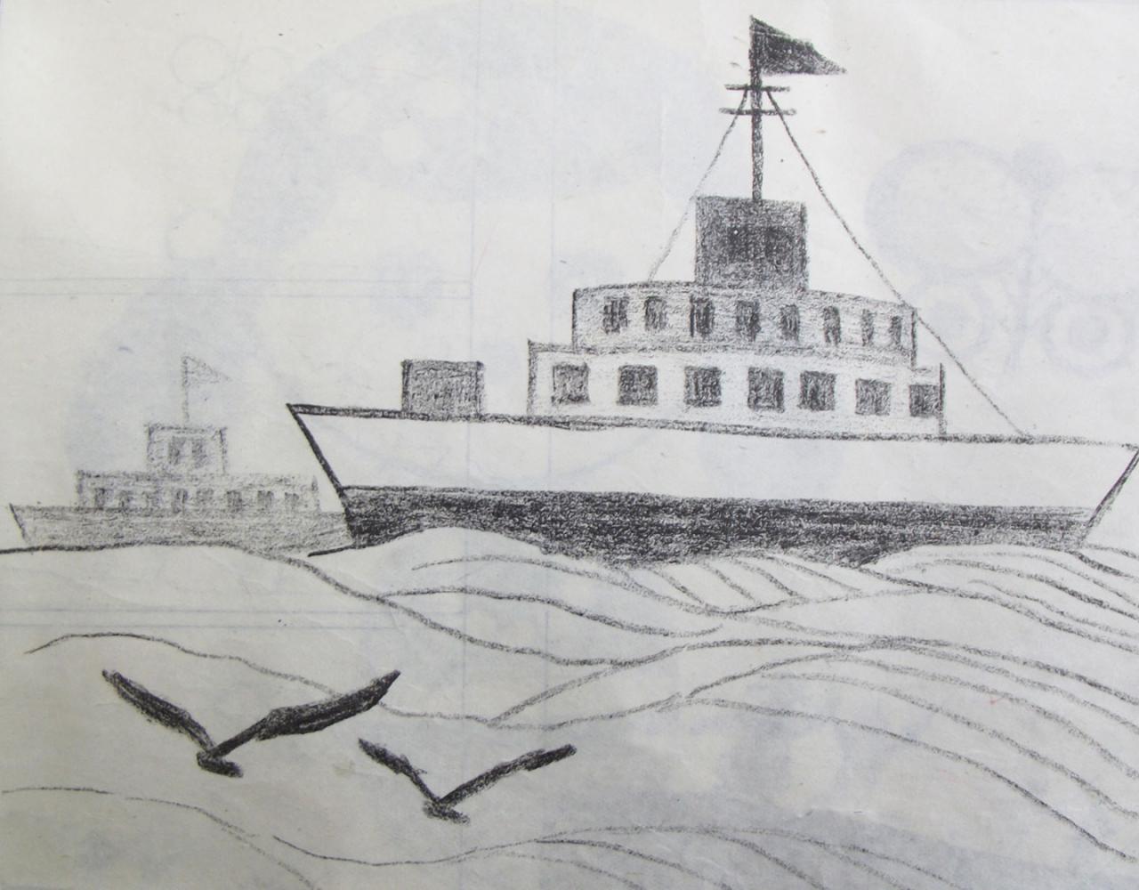 第五步,表现轮船的层次