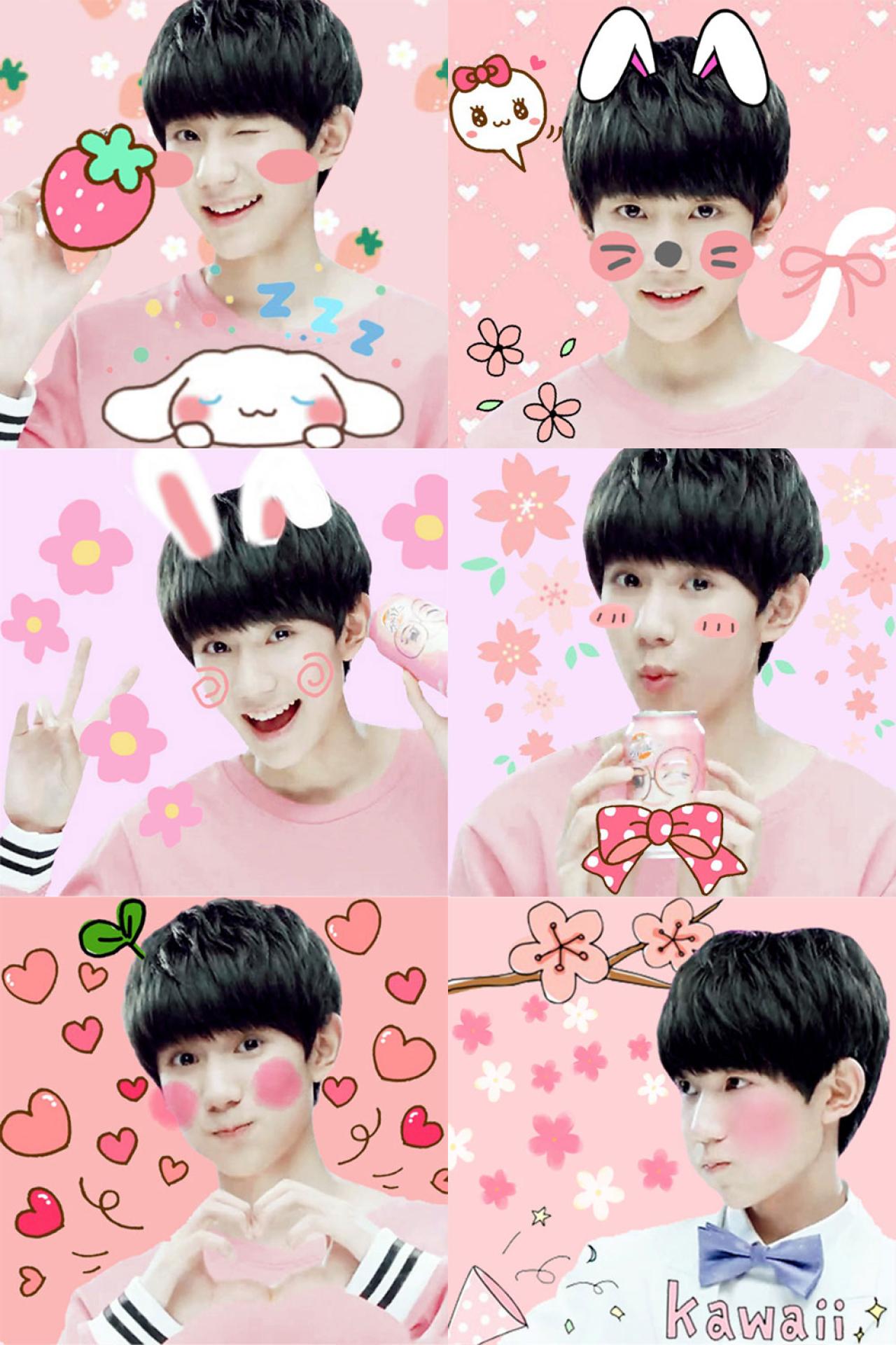 粉色兔耳王源卖萌头像 预览图