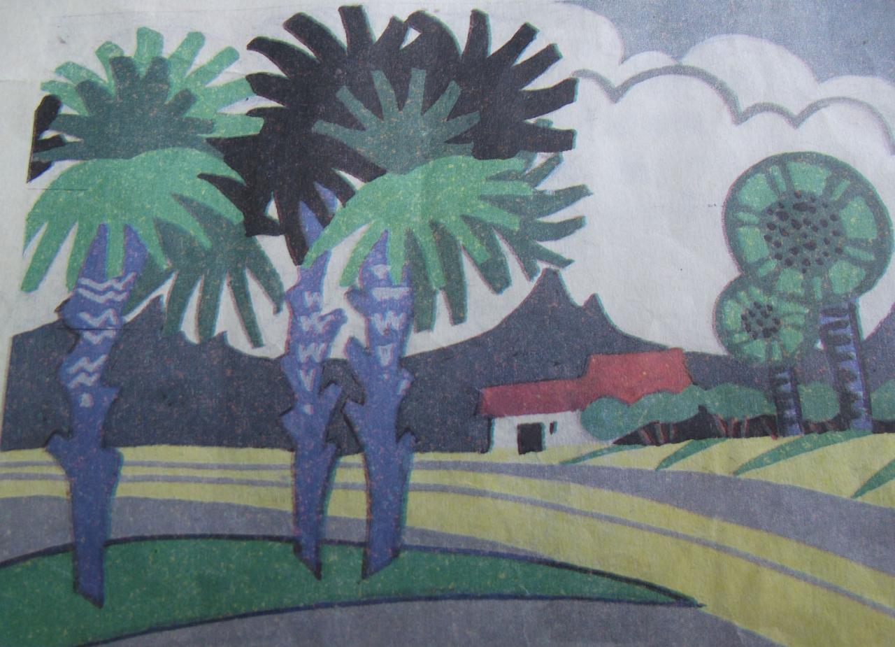 乡村风景 低视平线构图装饰画