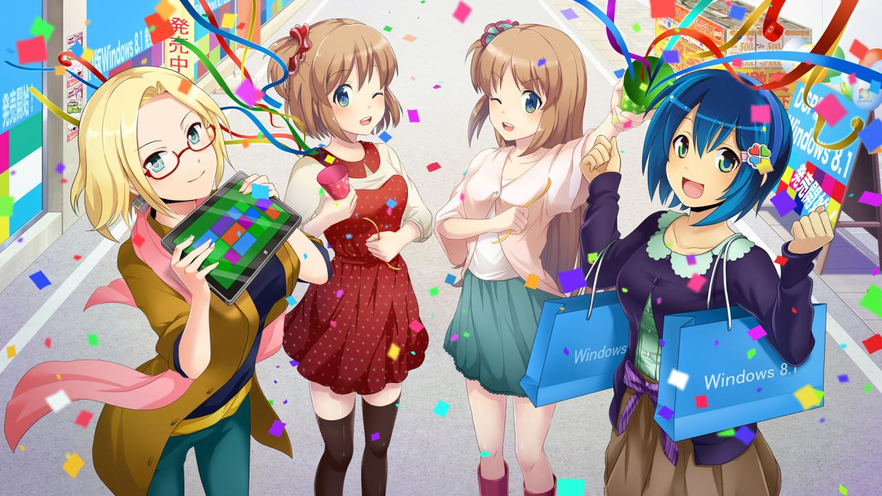 窗边爱和窗边优打开礼宾花庆祝壁纸