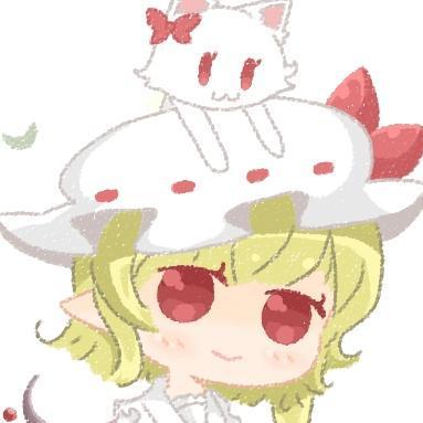 嘟嘴的猫咪扒在微笑的东方Project芙兰朵露·斯卡雷特头像