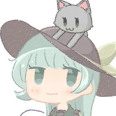 嘟嘴的猫咪扒在微笑的东方Project古明地恋头像