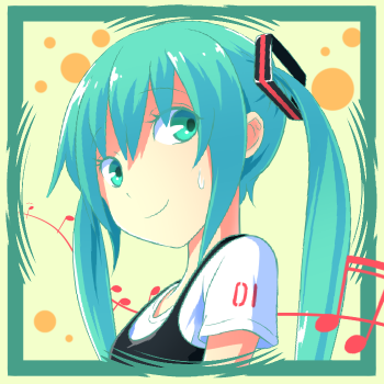 鱼眼效果的初音未来头像