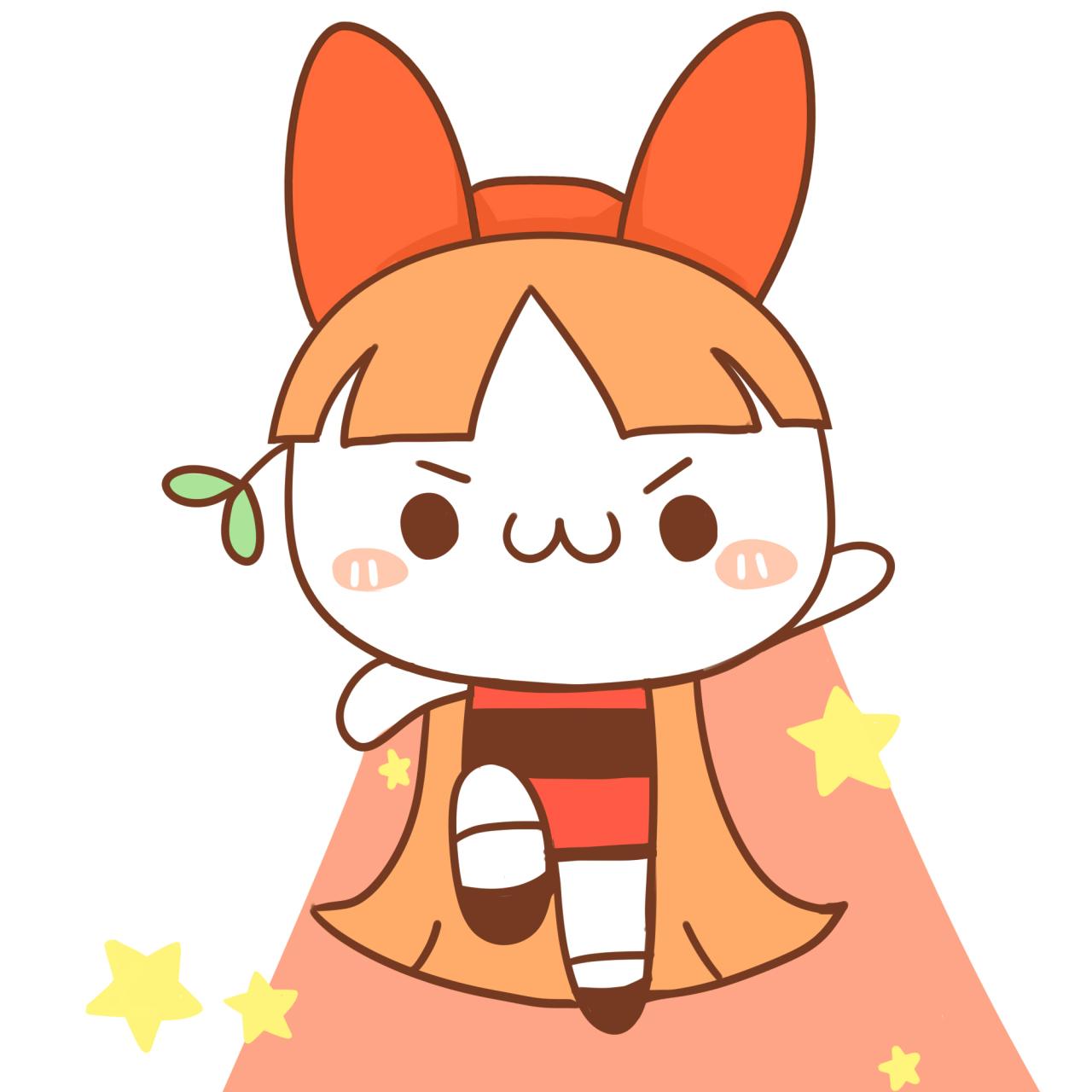 嘟嘴卖萌的长草的颜文字君扮飞天小女警花花头像