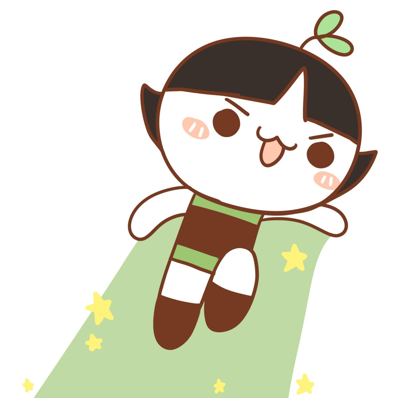 长草的颜文字君扮飞天小女警毛毛头像