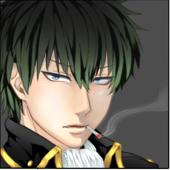 叼着烟头的银魂土方十四郎头像 