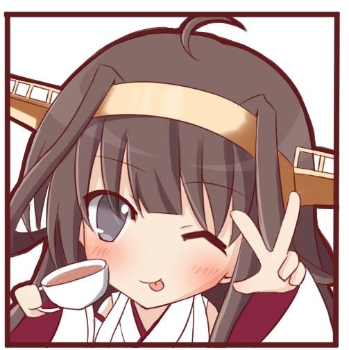 吐舌眨眼卖萌的舰队collection金刚头像