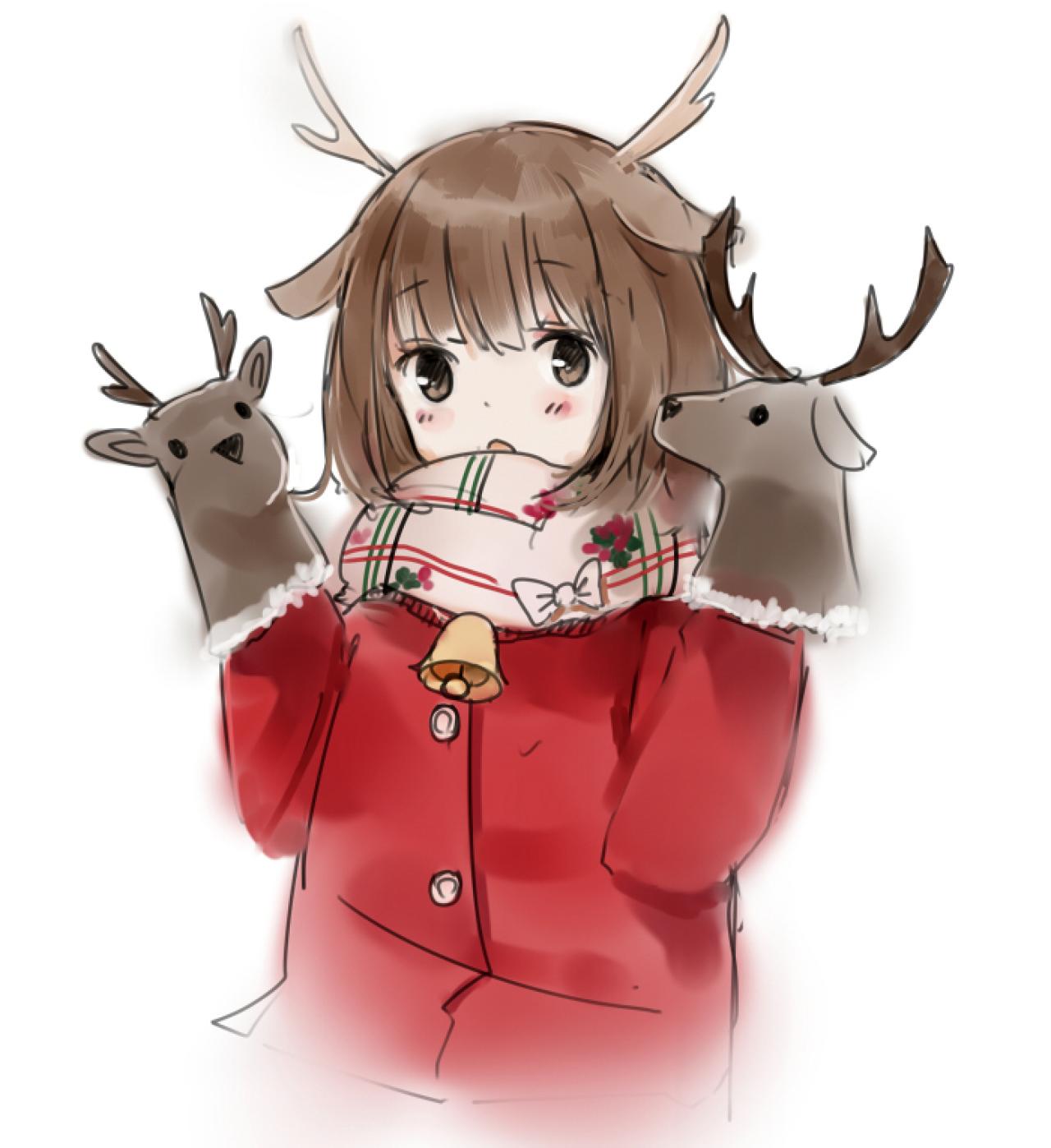鹿乃鹿角圣诞装卡通形象 迷子燒作品
