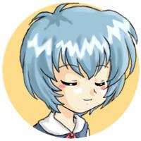 眯眼微笑的EVA新世纪福音战士绫波丽圆头像