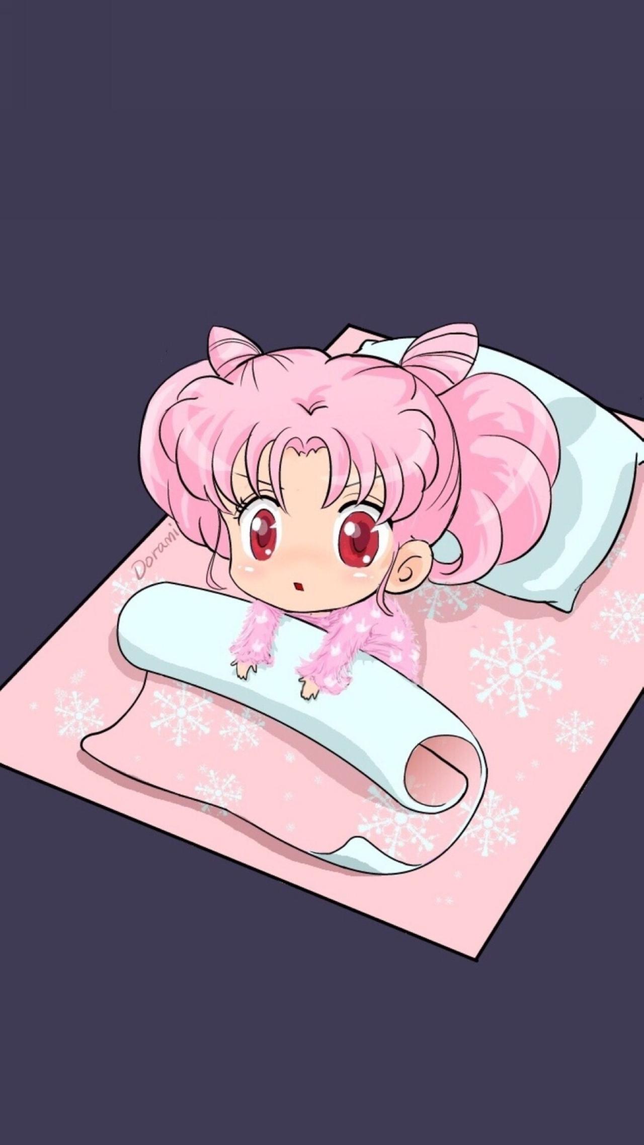 从被窝爬起的美少女战士小小兔手机壁纸