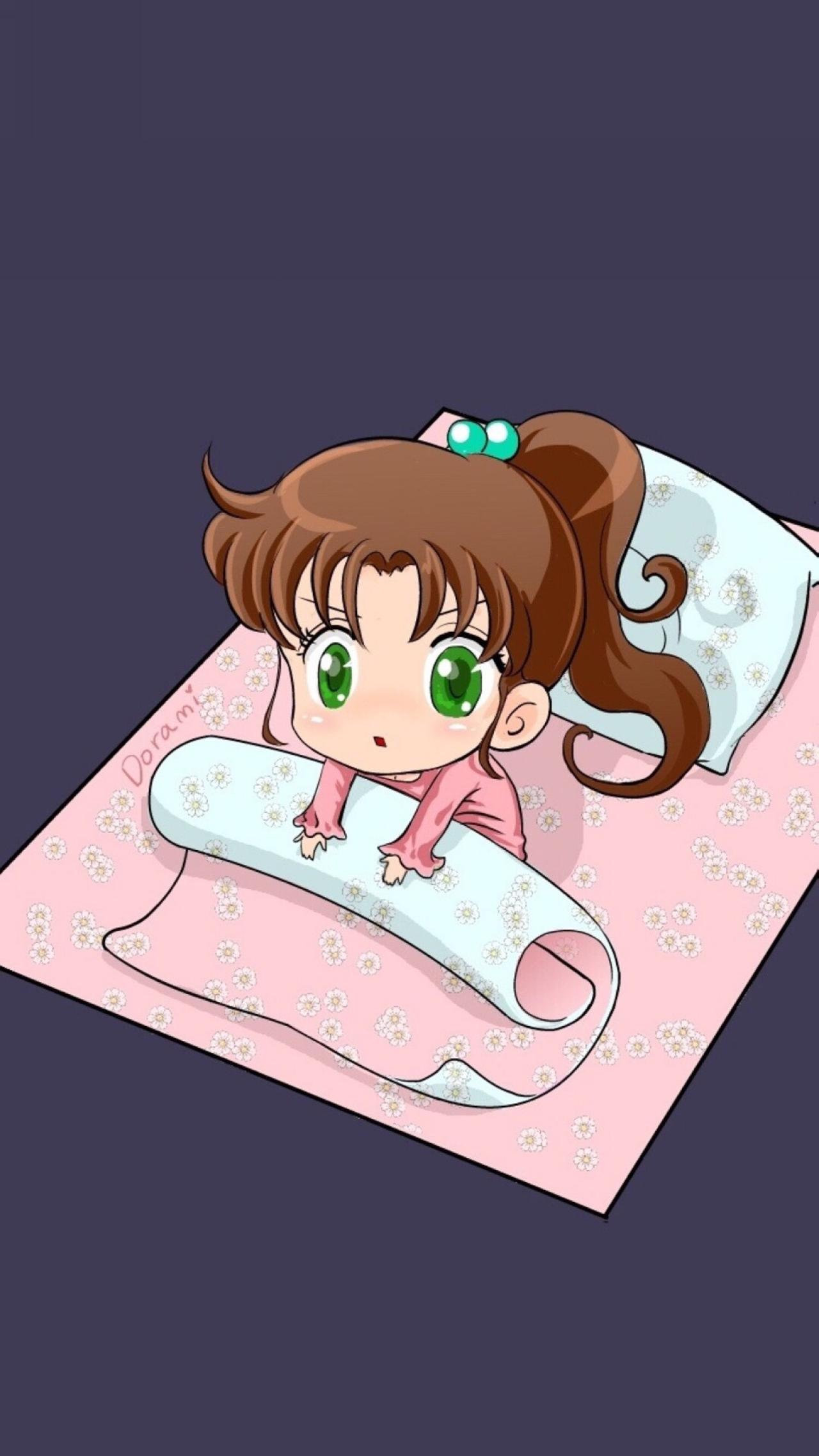 从被窝爬起的美少女战士木野真琴手机壁纸