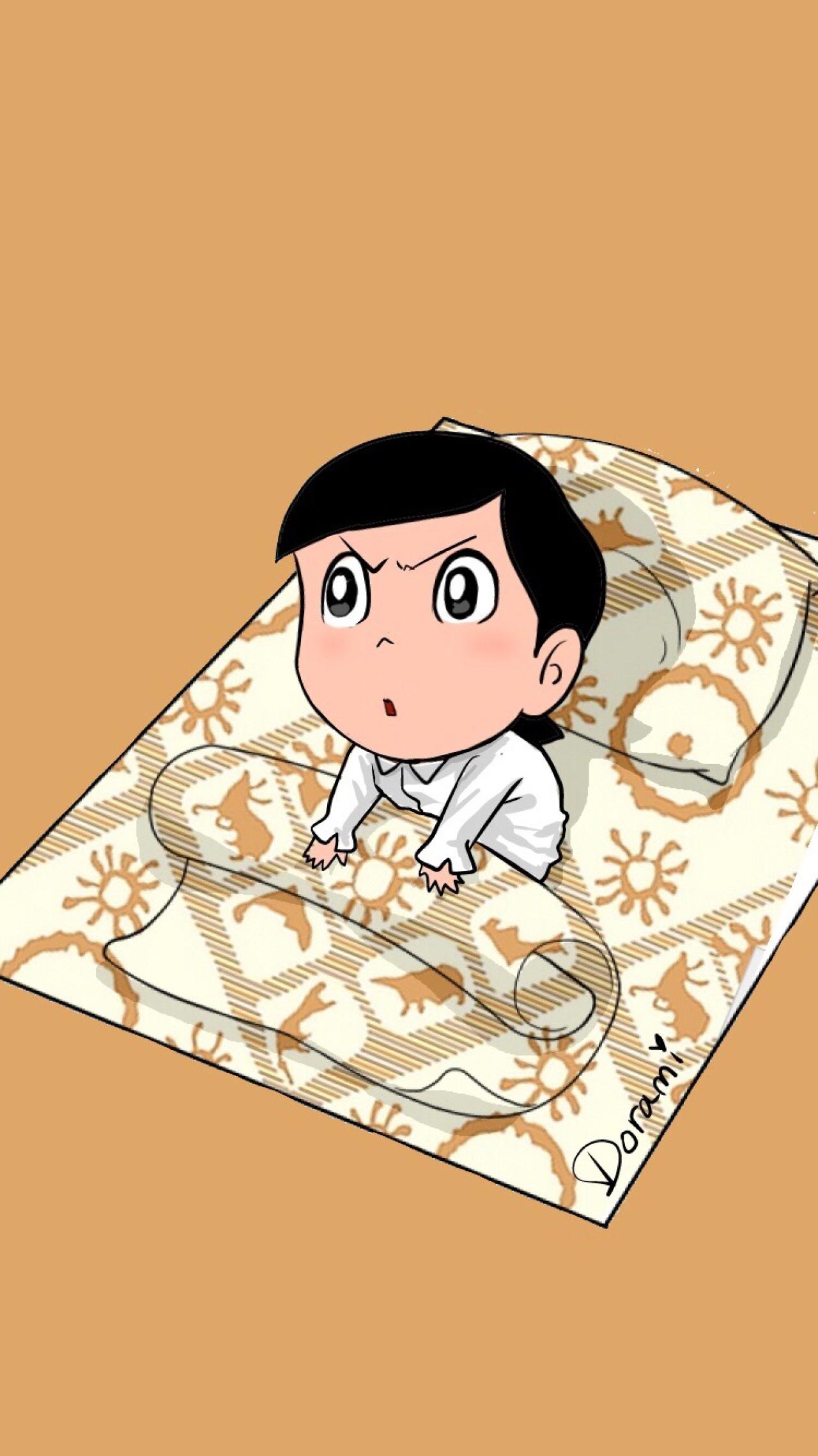 橙色的趴被窝起来嗨的出木杉英才手机壁纸