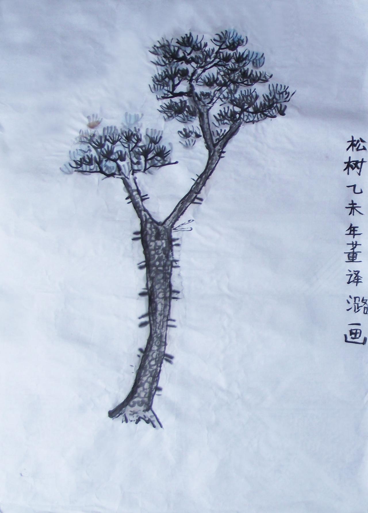 国画 松树 董译潞画