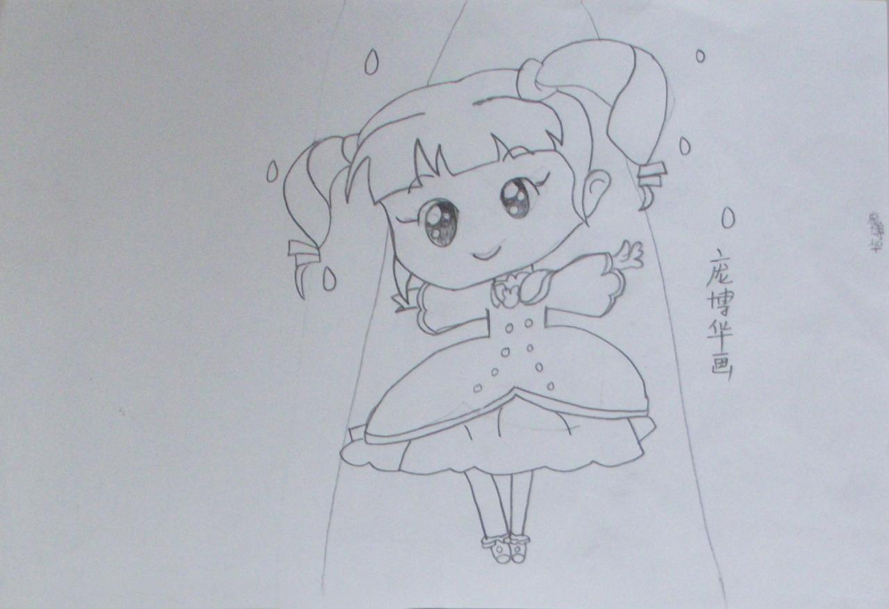 小女孩 庞博华画