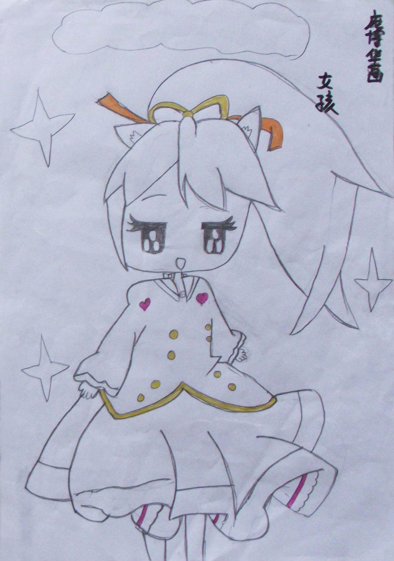 小女孩 庞博华画