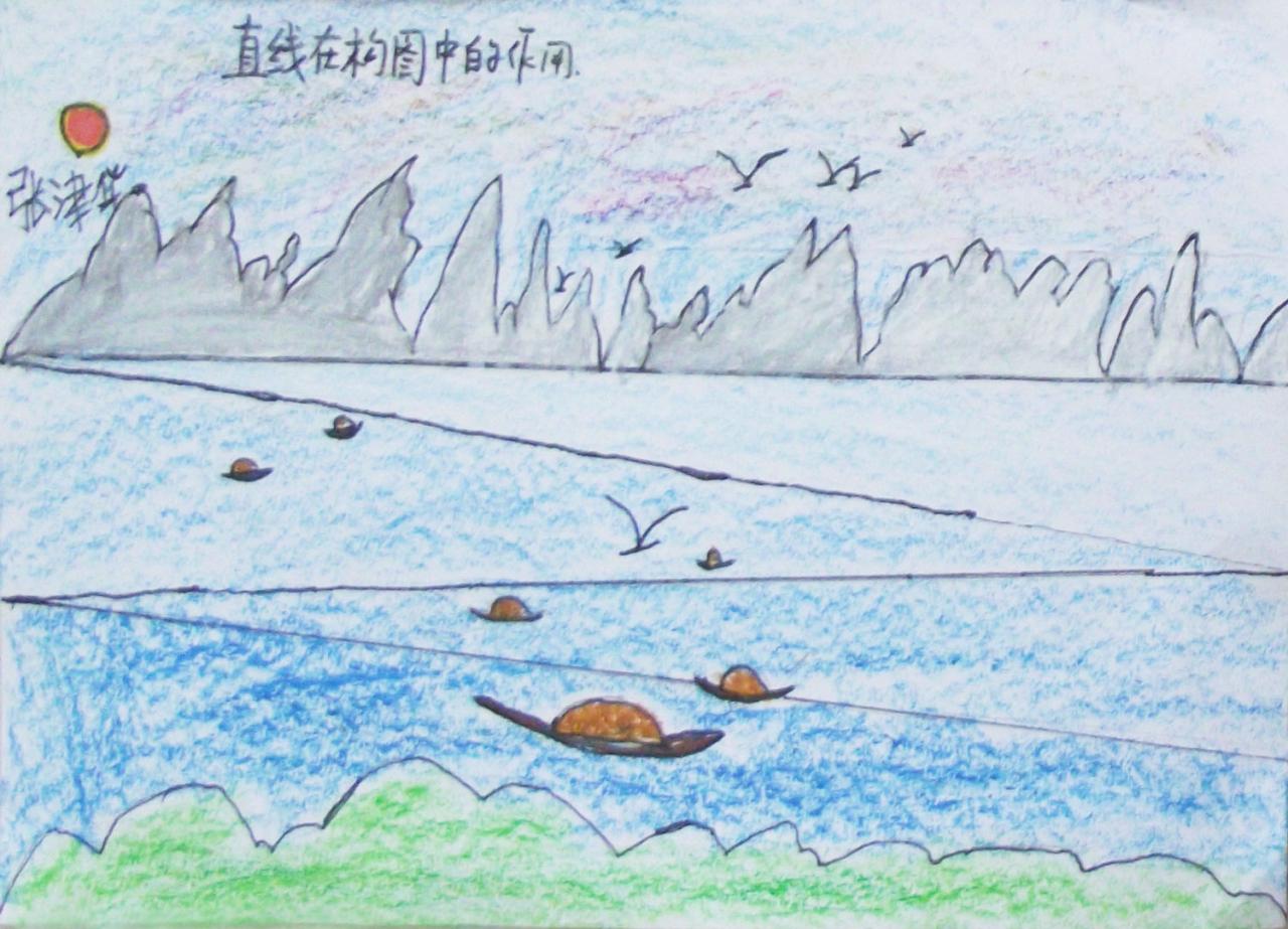 装饰画 直线在构图中的作用 张津华画