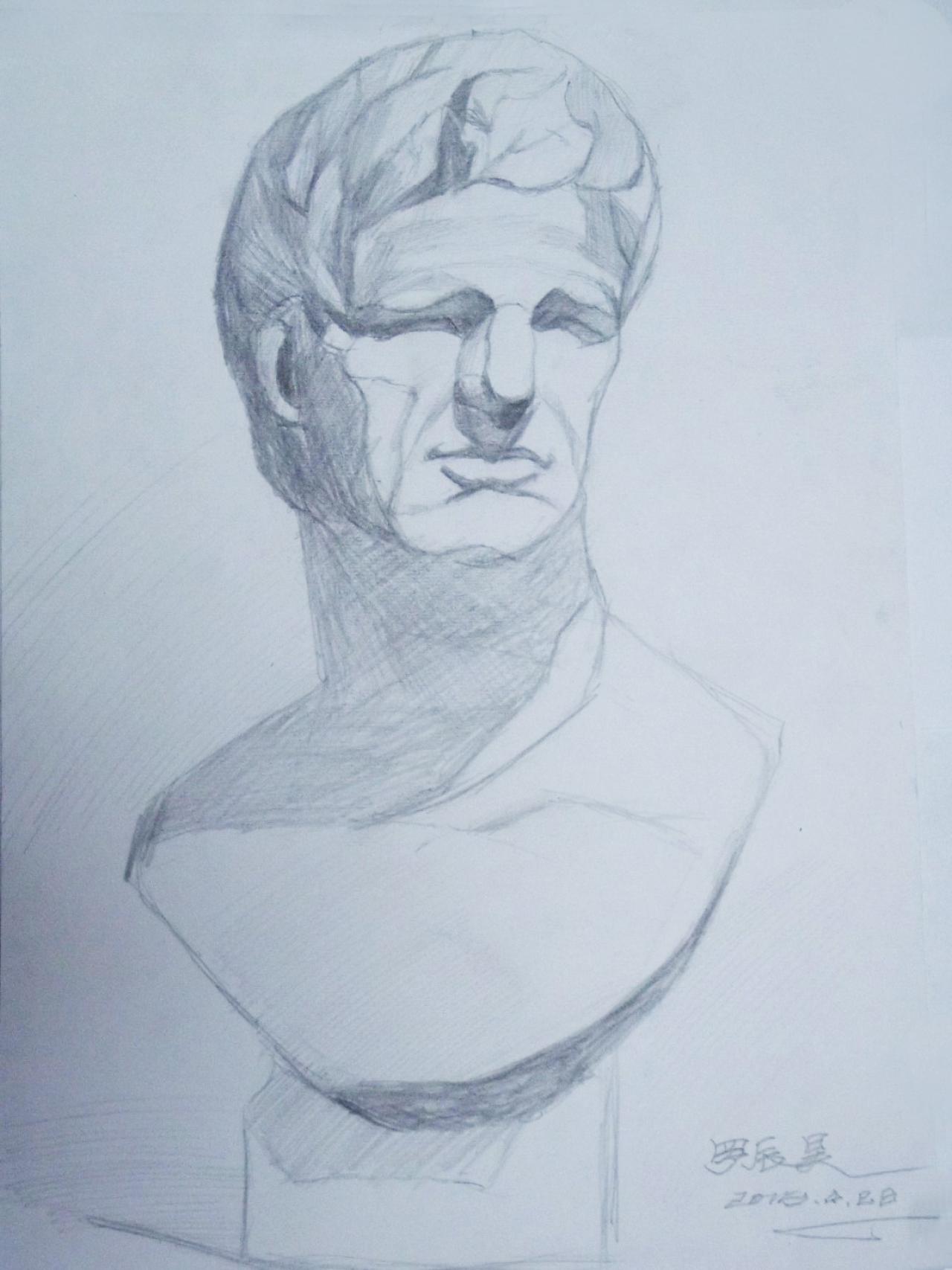 阿格里巴 石膏头像 罗辰昊画