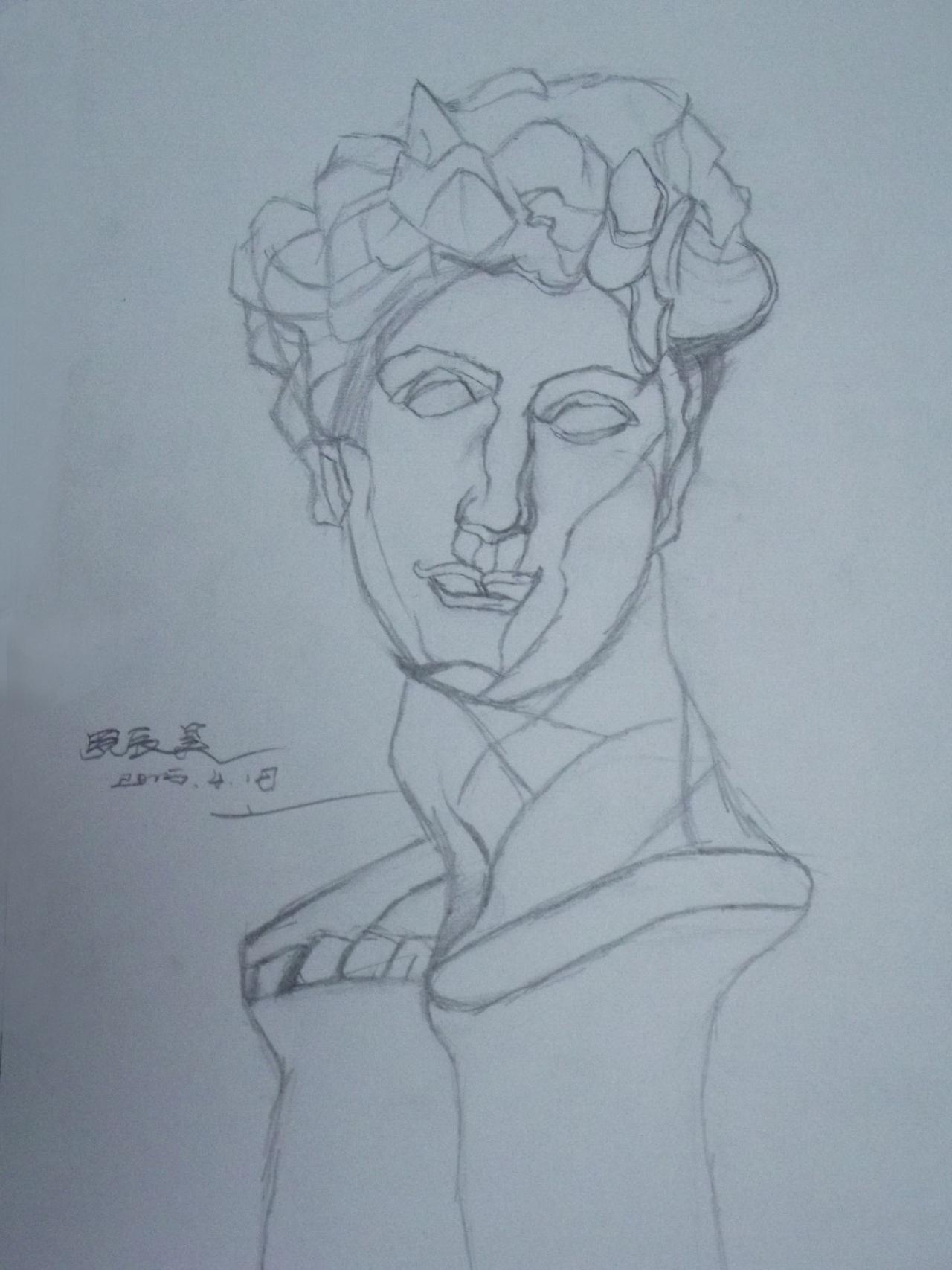 小卫 石膏头像 罗辰昊画